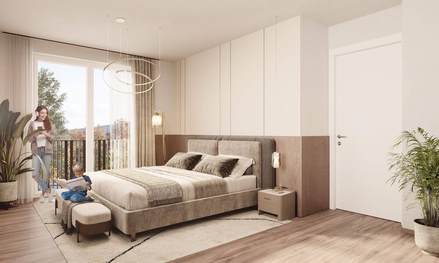 Helle 3-Zimmer-Neubauwohnung im Erdgeschoss mit schöner Terrasse und Garten – Garching bei München – Vorschaubild 2