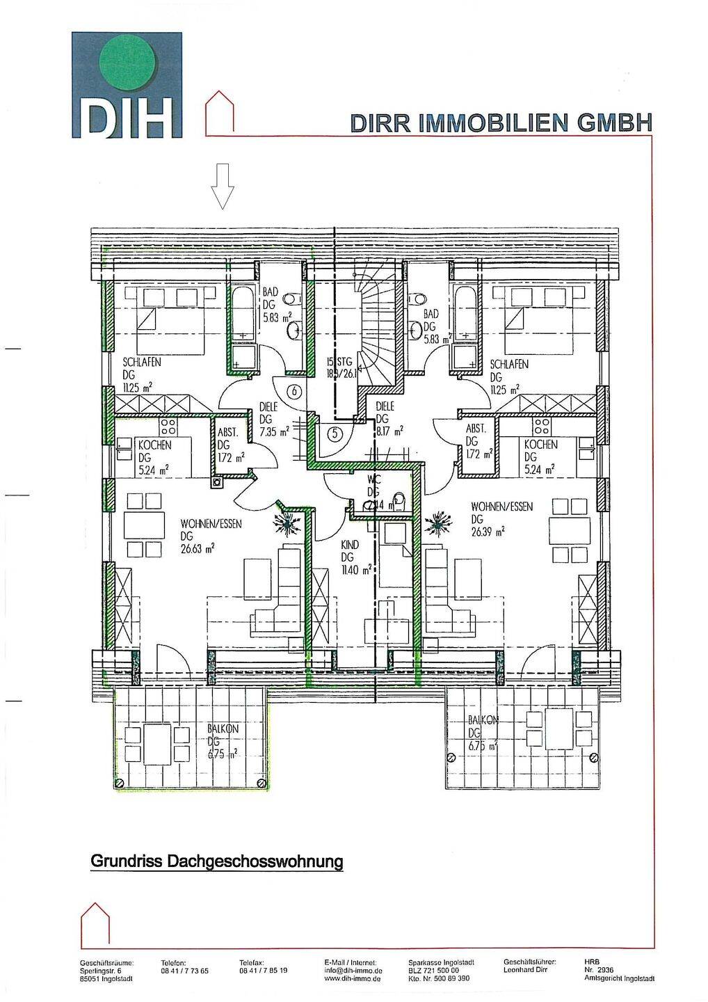 Reizvolle 3 ZKB - Dachgeschosswohnung in einer der besten Wohnlagen von Ingolstadt – Ingolstadt – Vorschaubild 7