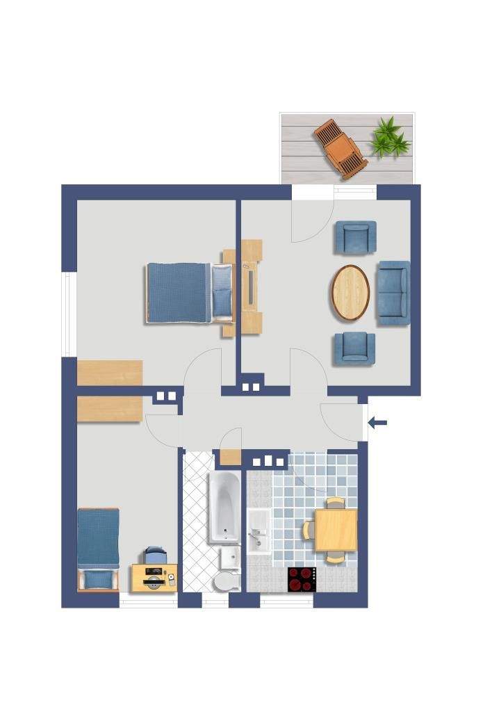 3 ½ Zimmer Eigentumswohnung zur Kapitalanlage in Oberhausen – Oberhausen – Vorschaubild 3