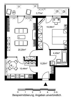 Gut geschnittene 2-Zimmer-Wohnung mit Balkon zu vermieten! – 60433 Frankfurt am Main – Vorschaubild 6