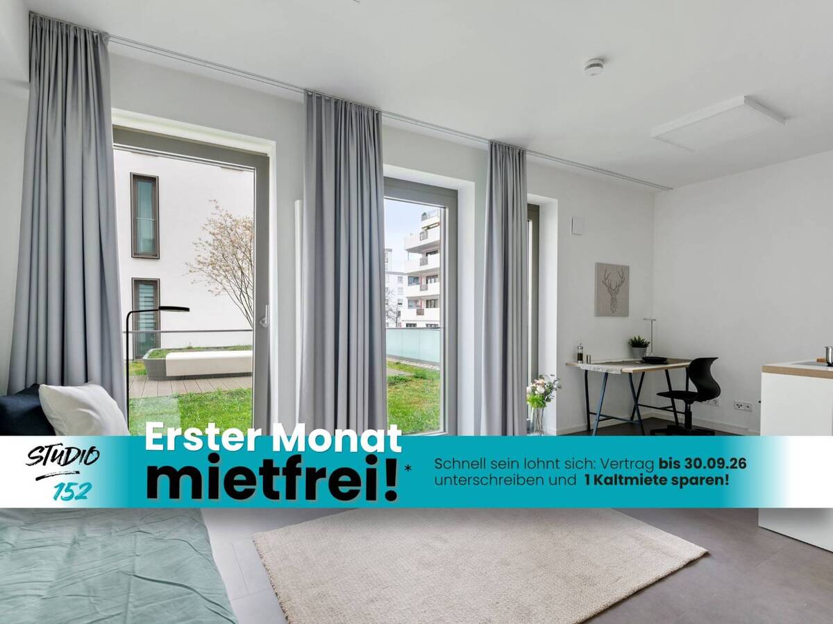 STUDENTS ONLY: Studio 152 - vollmöbliertes 1-Zimmer-Apartment mit EBK, ALL-IN-MIETE, UVM. im Wiesbadener Rheingauviertel – 65197 Wiesbaden – Bild 1 von 9