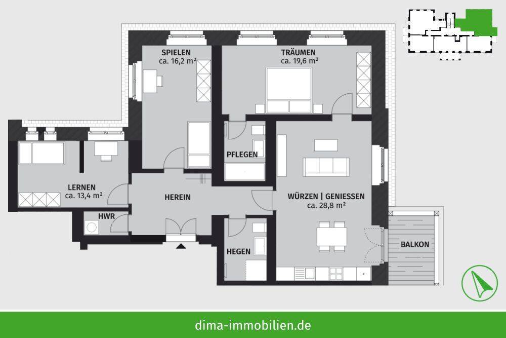 ERSTBEZUG Parkstadt Leipzig | Balkon, 2 Bäder, HWR, Parkett, Fußbodenheizung, Stellplatz u.v.m. – Leipzig – Vorschaubild 2