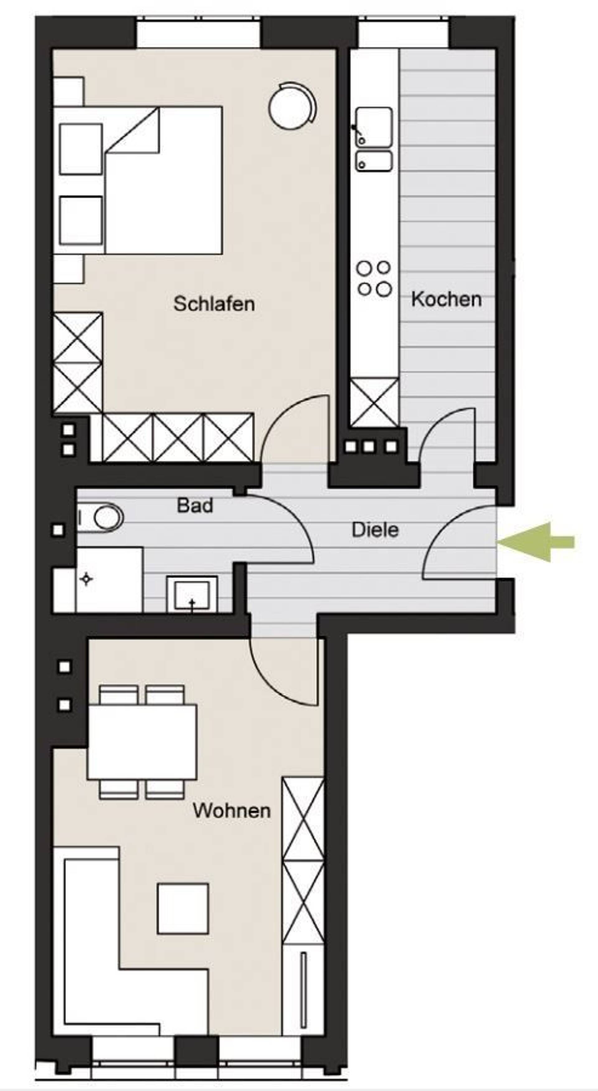Etagenwohnung in 50823 Köln mit 47,56 m² kaufen
