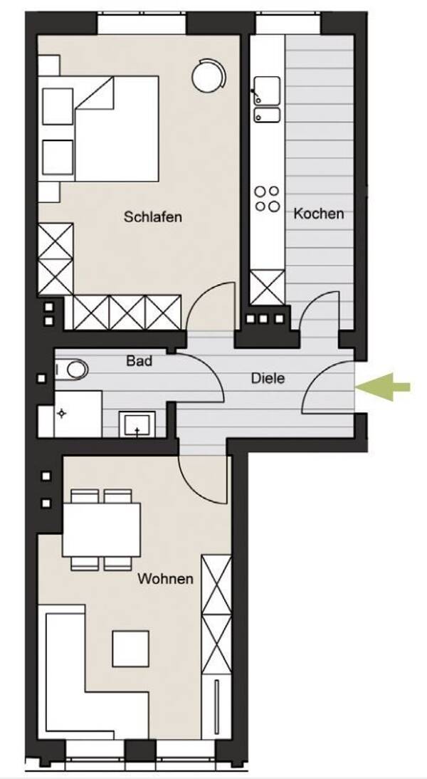 Etagenwohnung in 50823 Köln mit 47,56 m² kaufen