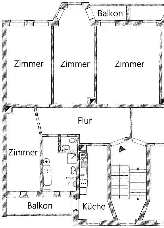 ** Große 4-Zimmer-Whg. mit zwei Balkonen und Tageslichtbad ** – Leipzig – Vorschaubild 2