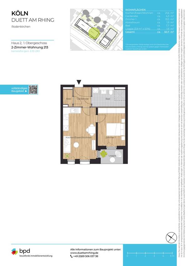 Etagenwohnung in 50996 Köln mit 50,7 m² kaufen