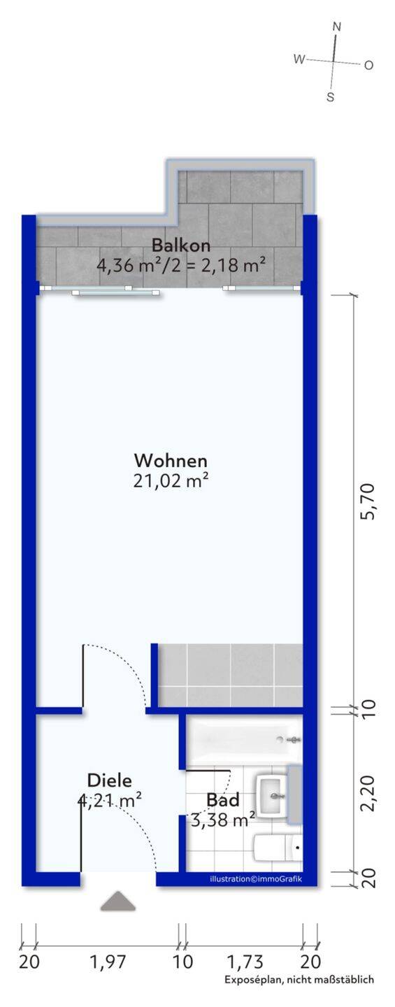 Helles Apartment mit Balkon an der Theresienwiese! – München – Vorschaubild 8