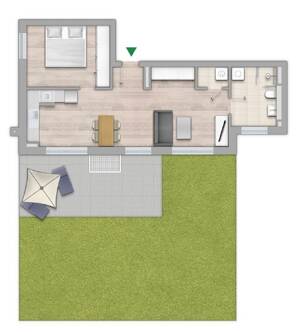 Helle Erdgeschosswohnung mit Terrasse, Garten und TG-Stellplatz