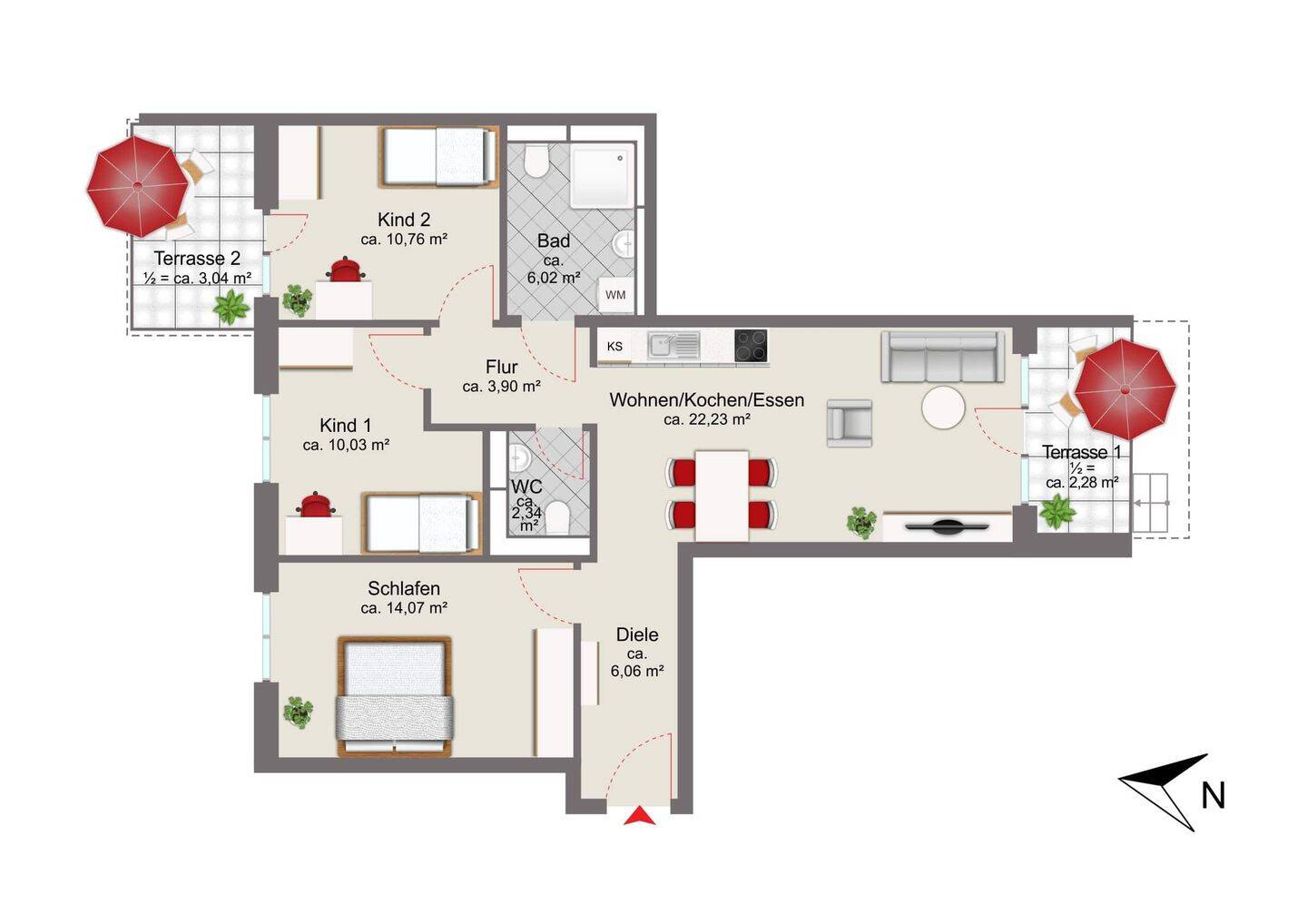 KFW55! - Moderne 4-Zimmer-Gartenwohnung - Ihr neues Zuhause in Feldmoching – München – Vorschaubild 6