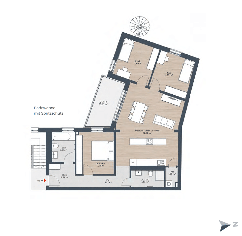 Familien aufgepasst - Nähe U-Bahn, sonniger SW-Balkon, Kita, Schule und Top Infrastruktur - Baubeginn erfolgt – Nürnberg – Vorschaubild 2