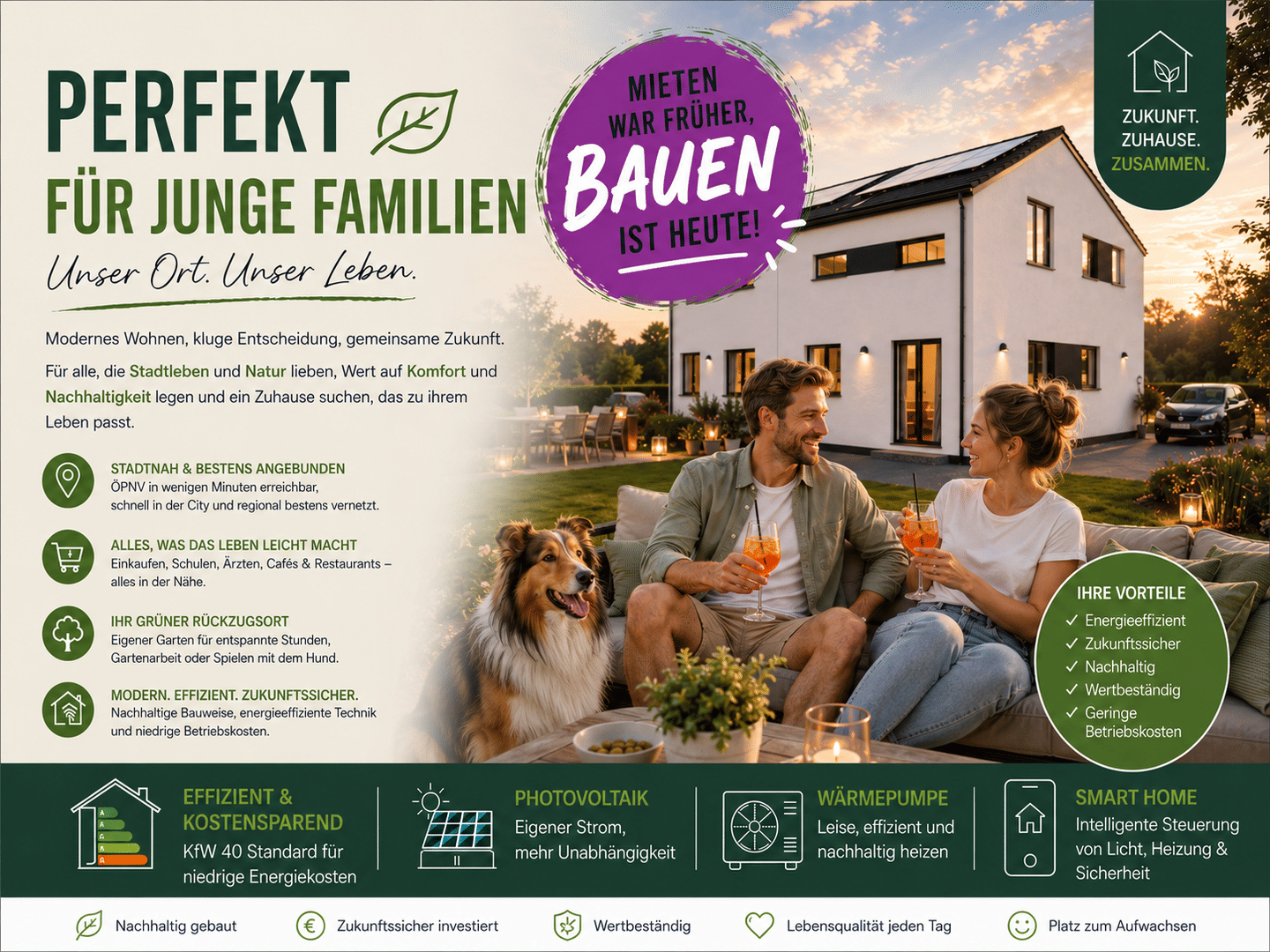 Einfamilienhaus zu mietähnlichen Konditionen - Bauen statt Mieten