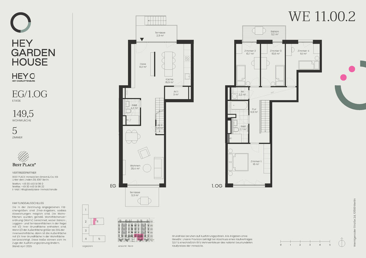 Willkommen Zuhause: 5-Zimmer-Familienwohnung mit zwei Terrassen, Balkon und eigenem Garten – Berlin – Vorschaubild 4