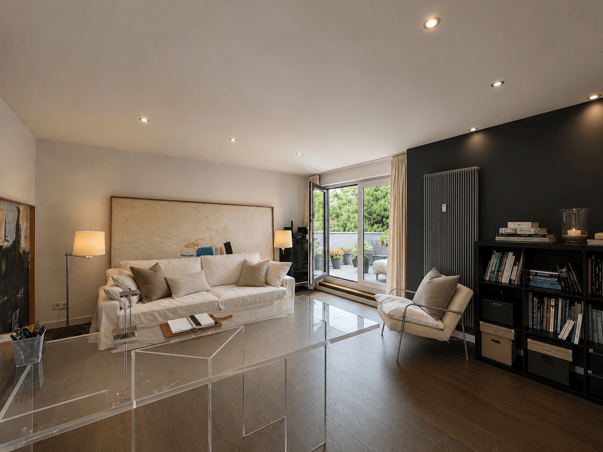Modernes Wohnen mit besonderem Freiraum - Elegante 2-Zimmer-Wohnung mit Dachterrasse in Solln – 81479 München – Bild 1 von 9