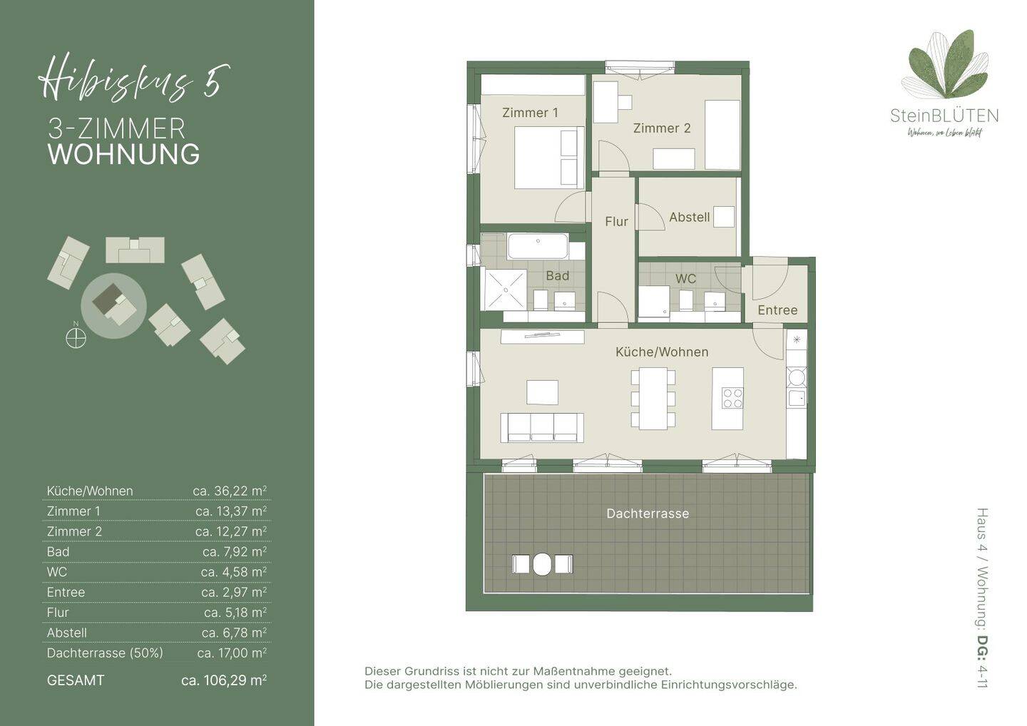 **Penthouse-Wohnung mit Blick ins Grüne und Süd-Ausrichtung** – Stein – Bild 1 von 7