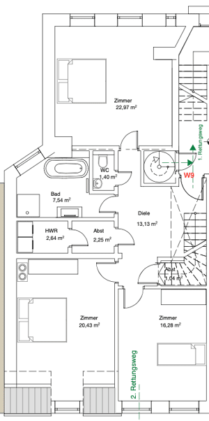 Wohnen im Herzen der Oststadt - Altbau über zwei Ebenen mit Blick über die Dächer – 30161 Hannover – Vorschaubild 3