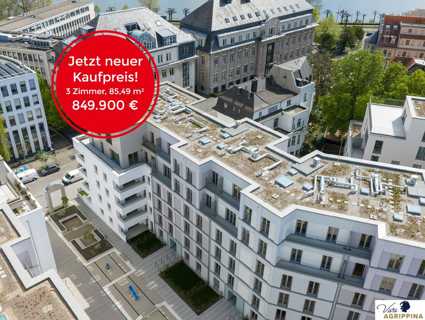 Viva Agrippina: Stilvolle 3-Zimmer-Wohnung mit Dachterrasse im 4. OG am Rhein