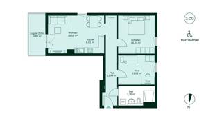3-Zi.-Wohnung - 3. OG, barrierefrei mit Loggia – 40597 Düsseldorf – Vorschaubild 7