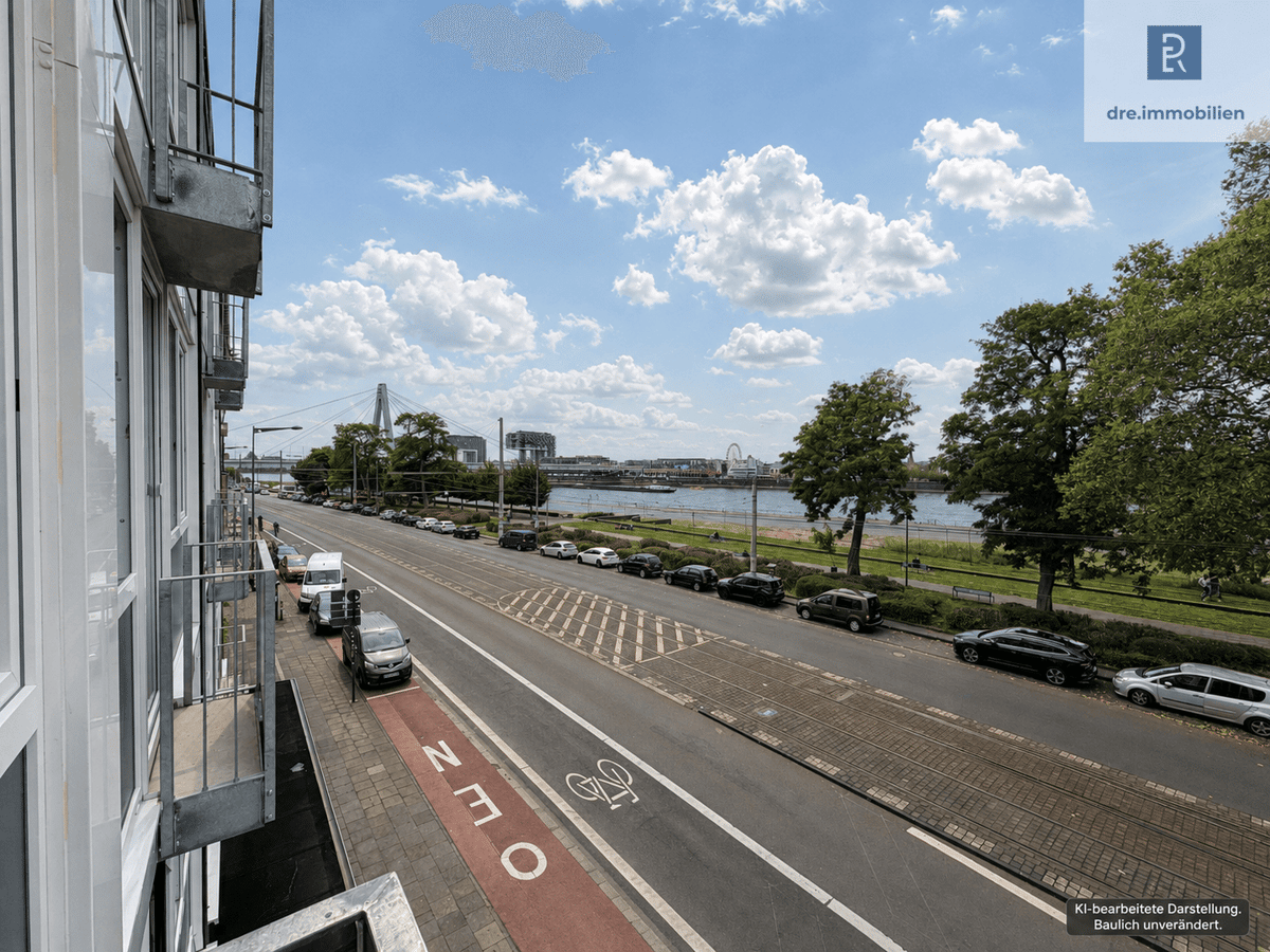 Perfekt für Singles&Anleger. 1-Zi-Apartment, 31m², Rheinblick, Domblick & Balkon, a.d Deutzer Werft – 50679 Köln – Bild 1 von 8