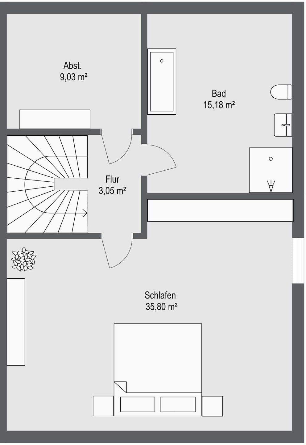 KfW-55 Neubau - Großzügige Doppelhaushälfte mit zwei Bädern!!! – Adlkofen – Vorschaubild 5