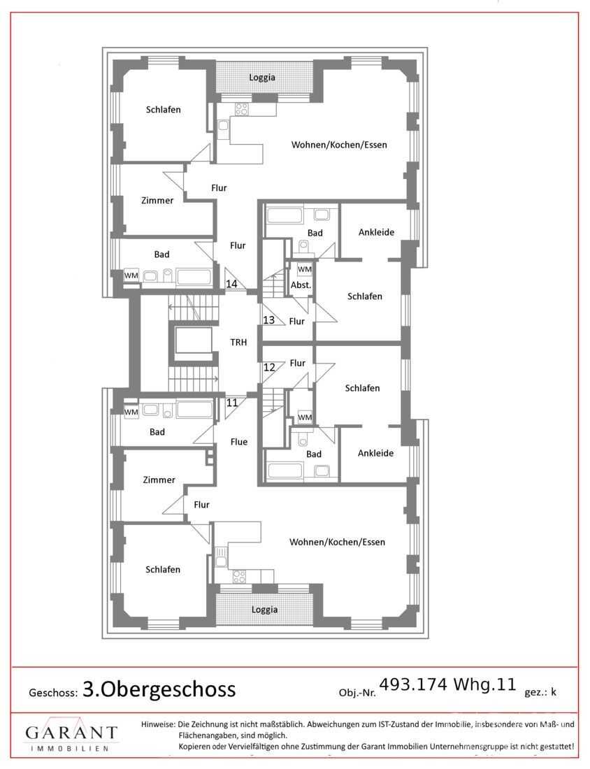 3 Zimmer-Wohnung mit Loggiabalkon, Erstbezug in Leutzsch – Leipzig – Vorschaubild 3