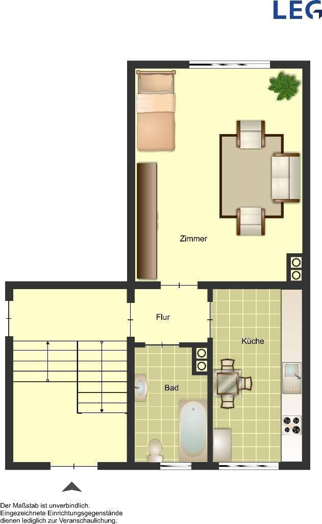 Demnächst frei! 1-Zimmer-Wohnung in Wuppertal Elberfeld – Wuppertal – Vorschaubild 2
