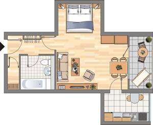 Helle 2-Zimmerwohnung in Dortmund-Schüren – 44269 Dortmund – Vorschaubild 3
