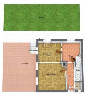 charmante DHH, 4,5 Zi., großer Garten, Carport ruhige rückwärtige Lage direkt am Römerkastell – 70376 Stuttgart – Vorschaubild 2