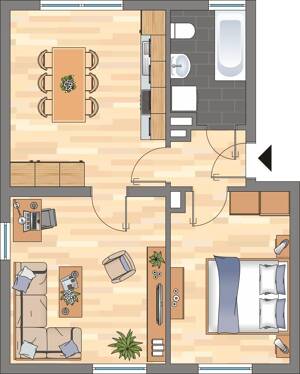 2,5-Zimmer-Wohnung in Duisburg Meiderich/Beek-Jetzt sofort einziehen! – 47139 Duisburg – Vorschaubild 3