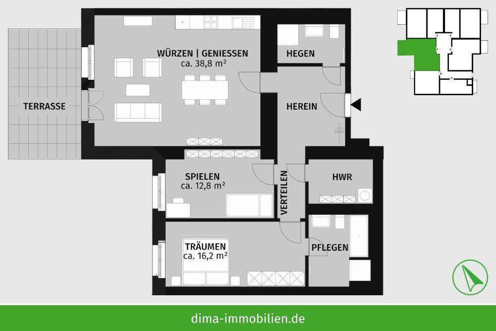 ERSTBEZUG Parkstadt Leipzig | Terrasse, 2 Bäder, HWR, Parkett, Fußbodenheizung, Stellplatz u.v.m. – Leipzig – Vorschaubild 2