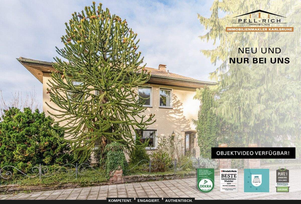 RÜCKZUGSORT: Mondänes Zweifamilienhaus in gefragter Turmberglage von Karlsruhe-Durlach im Verkauf