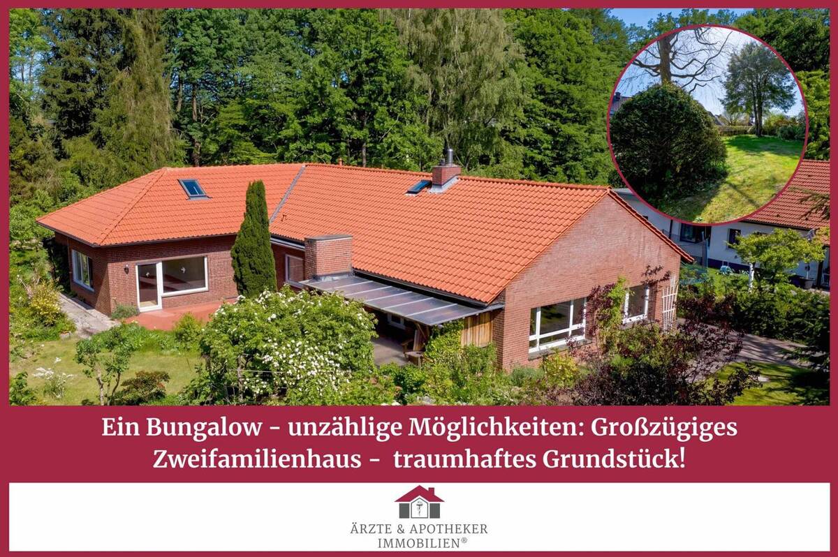 Ein Bungalow - unzählige Möglichkeiten: Großzügiges Zweifamilienhaus - traumhaftes Grundstück! – 23562 Lübeck – Bild 1 von 9