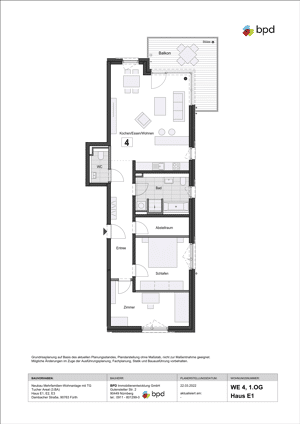 Großzügige 3-Zimmer-Wohnung mit Balkon | WE 04 – 90763 Fürth – Vorschaubild 3