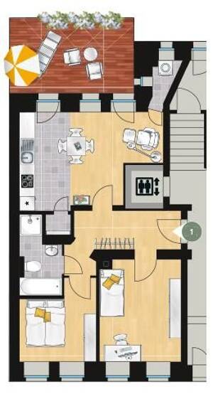 ** 3-Zimmer-Whg. * Fußbodenheizung * Terrasse * Übernahme EBK mögl. ** – 4315 Leipzig – Vorschaubild 3