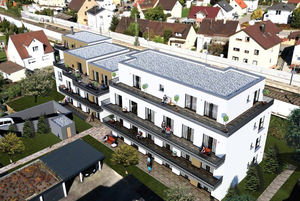 4-Zi.-Wohnung im 1. OG, Balkon, inkl. neuer Einbauküche, Aufzug! KFW 40-QNG-Standard!