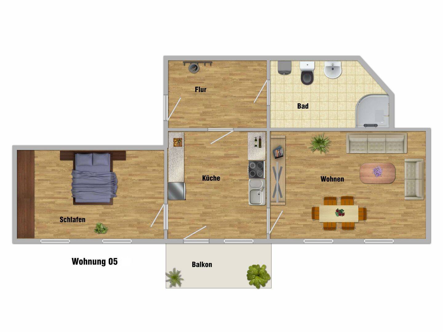 2-Zimmerwohnung Suhl, Innenstadt – Suhl – Vorschaubild 2