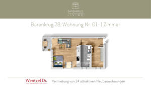 Moderne 1-Zimmer-Wohnung mit Terrasse - Farmsen-Berne - Wentzel Dr.