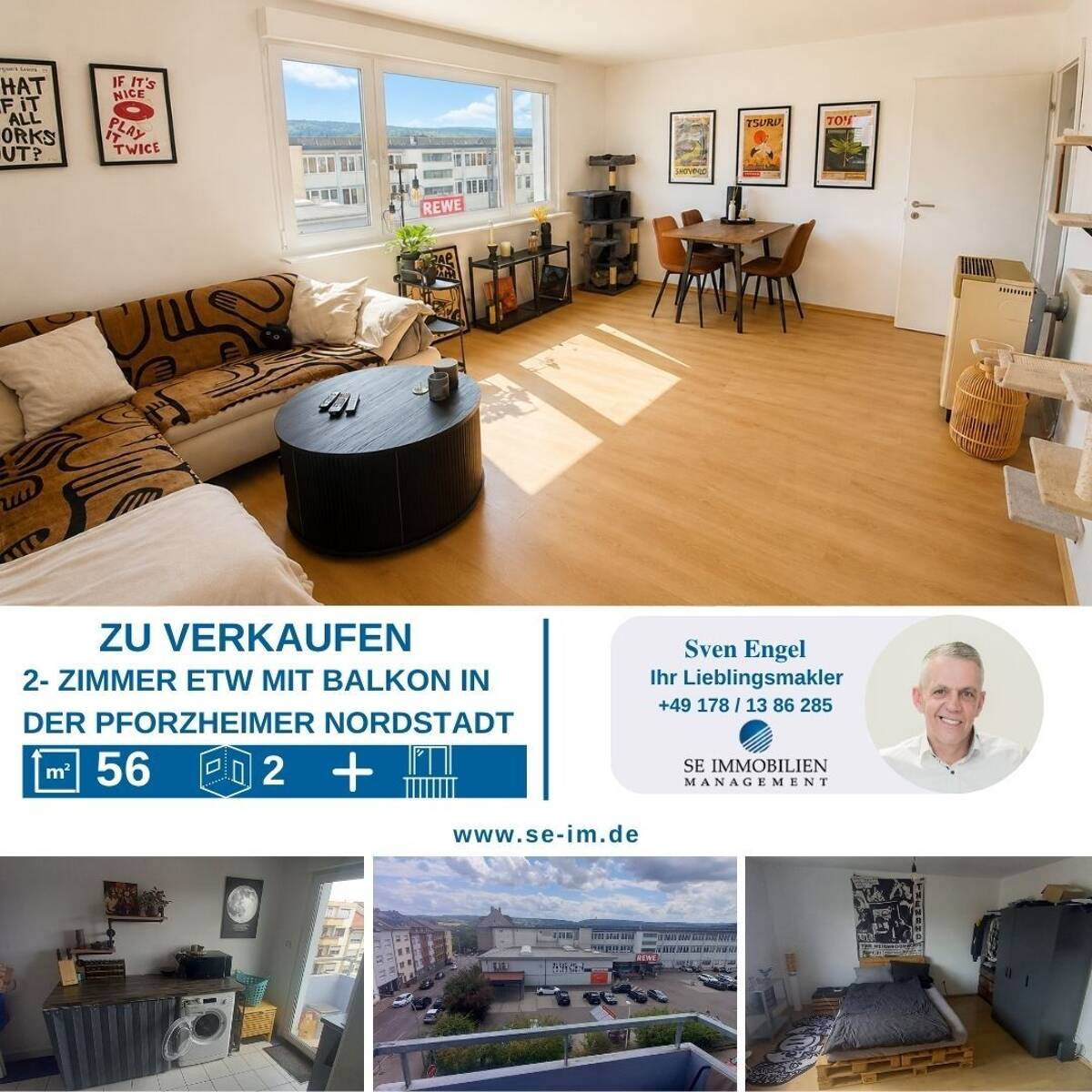 Modernisierte 2 Zi-ETW mit Balkon – 75177 Pforzheim – Bild 1 von 9