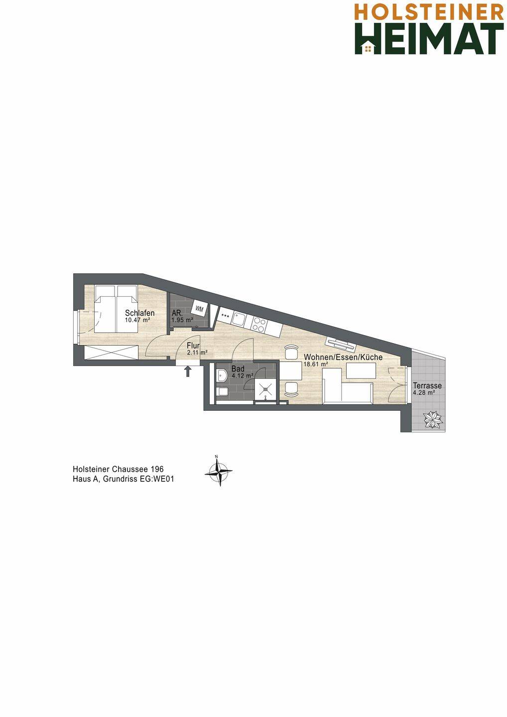 2-Zimmer Wohnung mit Terrasse – Hamburg – Vorschaubild 6