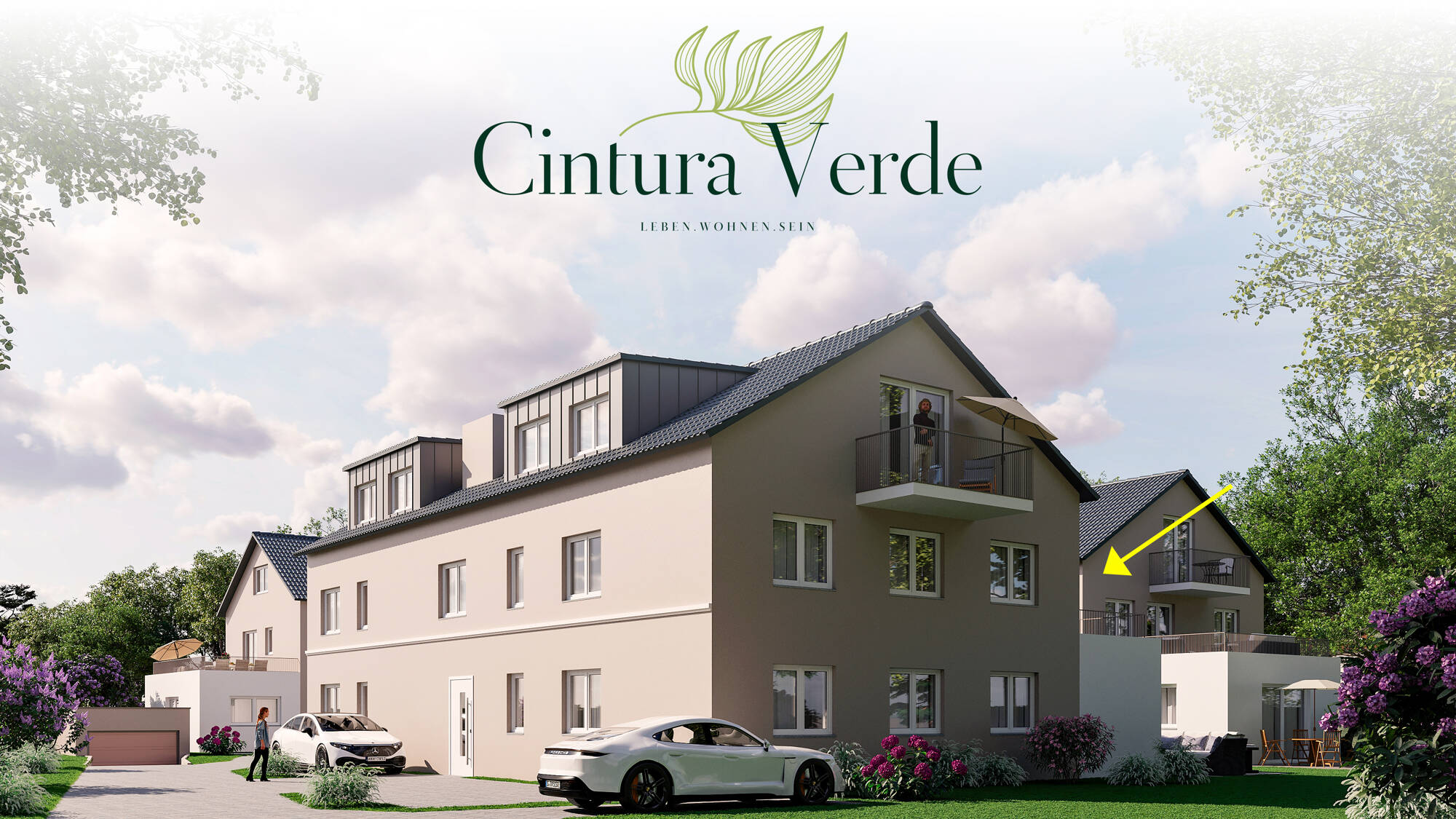 NEUBAU: Ingolstadt-Süd (Hundszell) 3-ZKB-Wohnung (1. OG, Aufzug) mit großer Dachterrasse (16,16m²!) – Ingolstadt – Bild 1 von 3