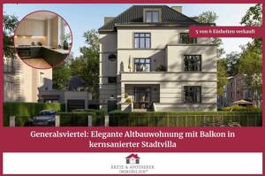 Generalsviertel: Elegante Altbauwohnung mit Balkon in kernsanierter Stadtvilla