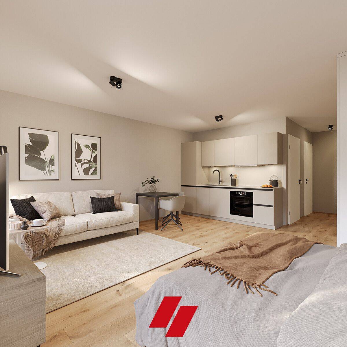 Neubau Erstbezug; Exklusives und hochwertig ausgestattetes 1 Zimmer EG-Appartement in Haus B