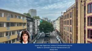 Ansprechende gepflegte 2 Zimmerwohnung in Altstadt Nord Lage Nähe Mediapark mit Balkon und Aufzug