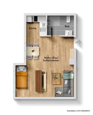 Kernsanierte 1 Zimmer-Wohnung mit moderner Ausstattung in Stuttgart! – 70439 Stuttgart – Vorschaubild 3