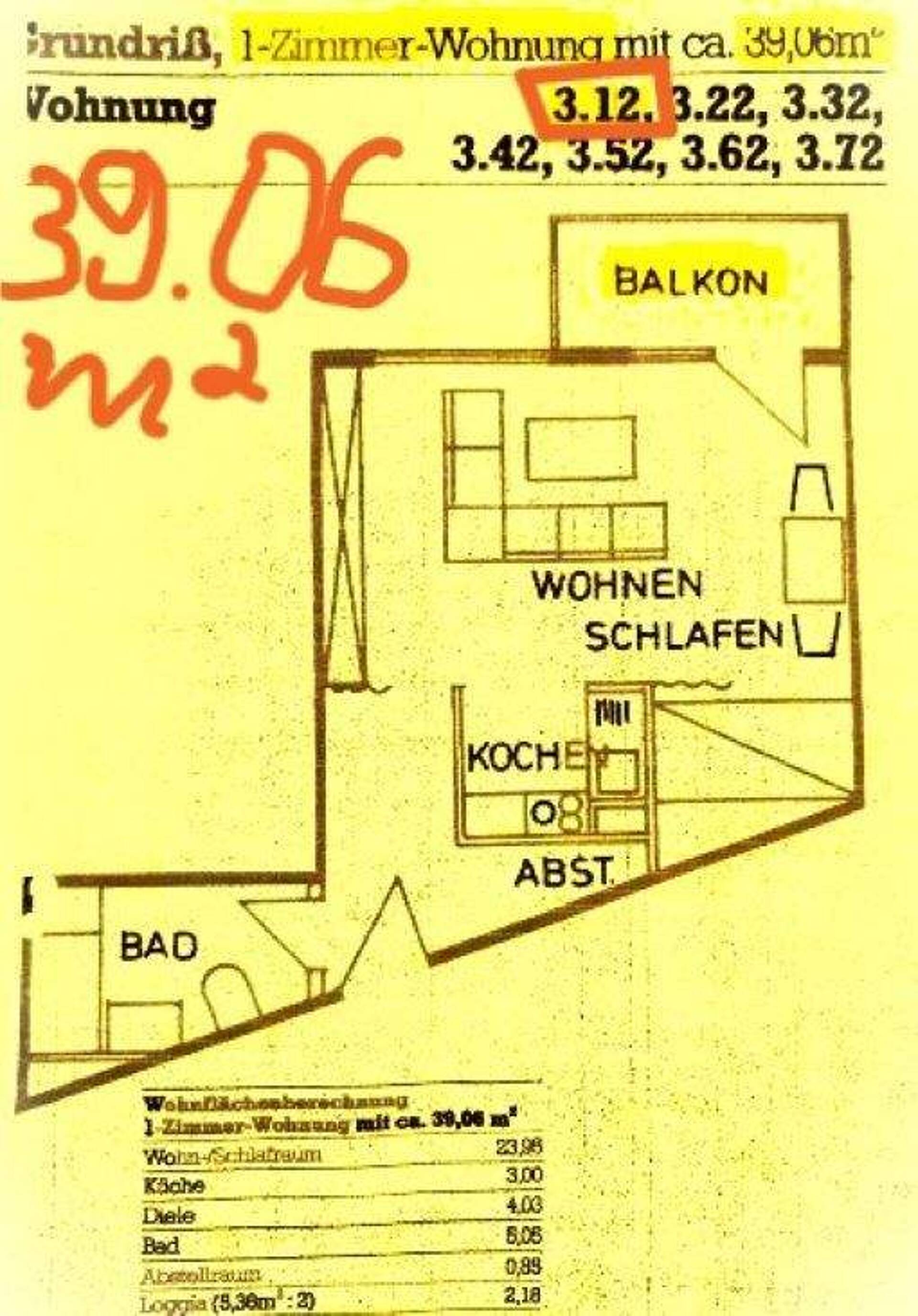 Etagenwohnung in 41199 Mönchengladbach mit 65,23 m² kaufen