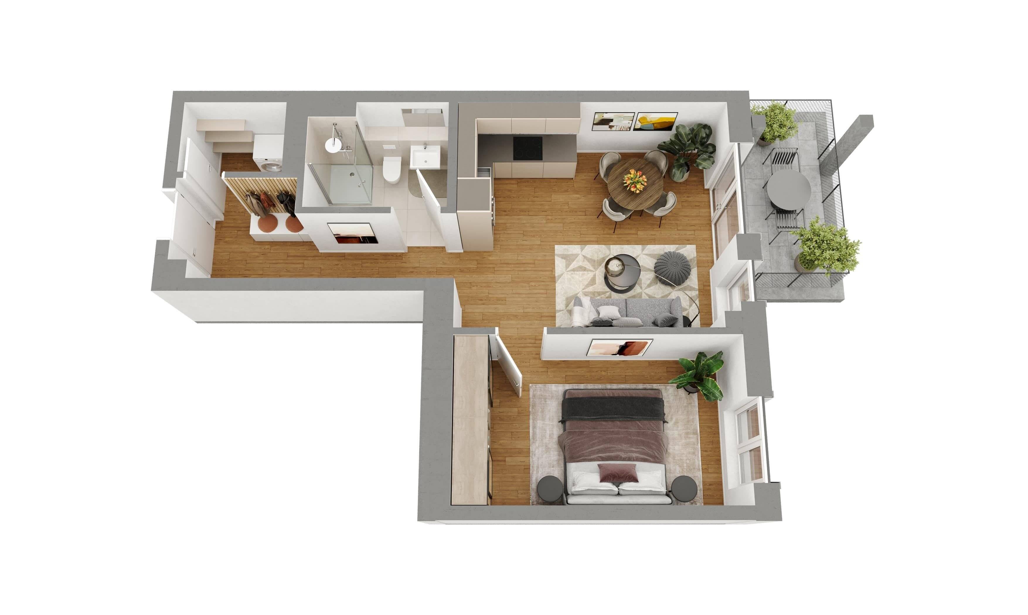 Moderne 2-Zimmer Neubauwohnung mit Loggia - Neubau - 2.3.3 – Neu-Ulm – Vorschaubild 4