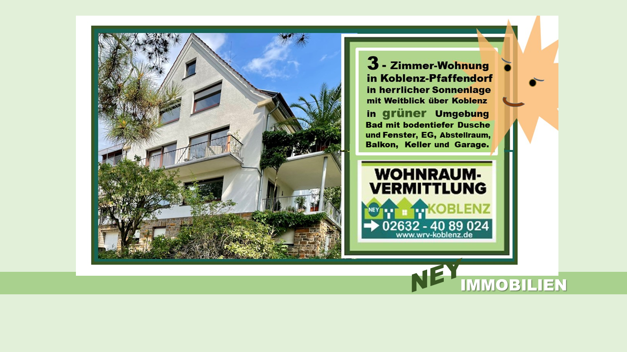 3 Zimmer, 52m² im "Sonnenverwöhnten" Koblenz Pfaffendorf