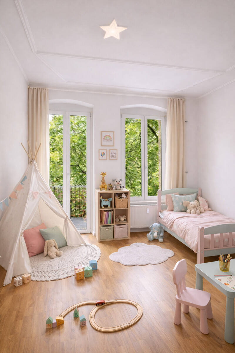 Stilvolle Altbauwohnung mit Balkon zum Innenhof - Wohnen mit Privatsphäre! EBK & ganze Etage!