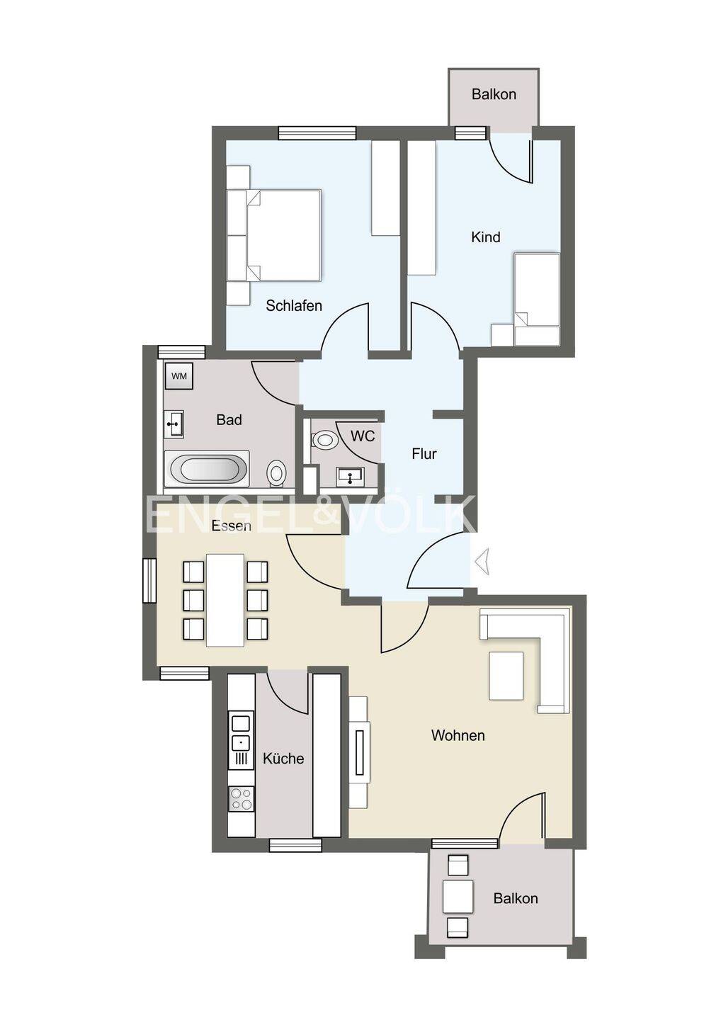 Attraktive Kapitalanlage: 3-Raum-Wohnung mit zwei Balkonen – Dresden – Vorschaubild 9