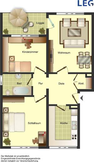 Charmante 3-Zimmer-Wohnung in Duisburger Süden familienfreundlich und hell – 47055 Duisburg – Vorschaubild 2