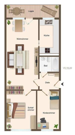 Moderne 3-Zimmer-Wohnung im Herzen von Zwickau mit Balkon – 8062 Zwickau – Vorschaubild 9